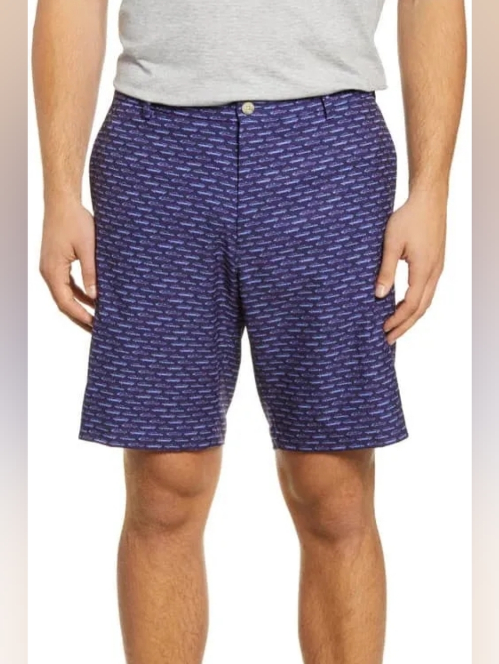Peter Millar Carrboro Flat Front Performance Shorts, Size 34